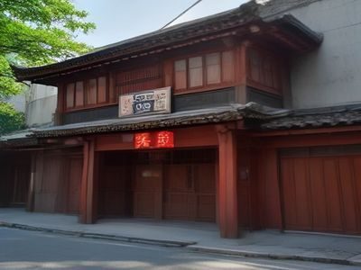 城市老唱片店一角，木架上摆满音乐盒带，标有年代与地域分类