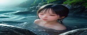 歌曲宝国风古韵歌单封面，水墨山水画风格配琵琶乐器剪影